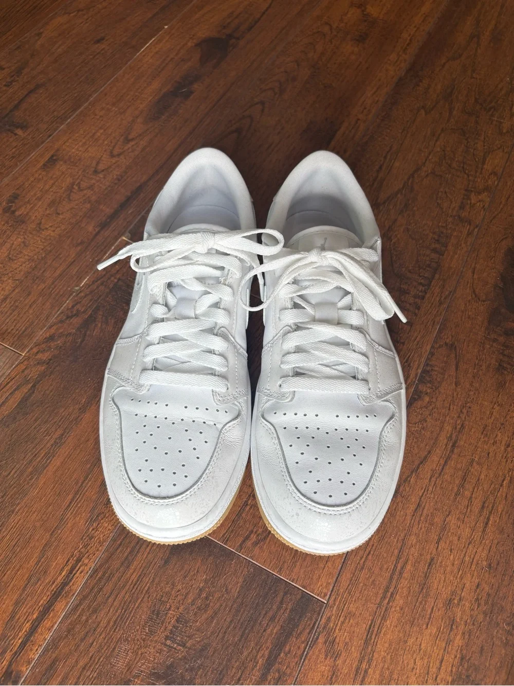 Jordan White Leather Golf Sneakers